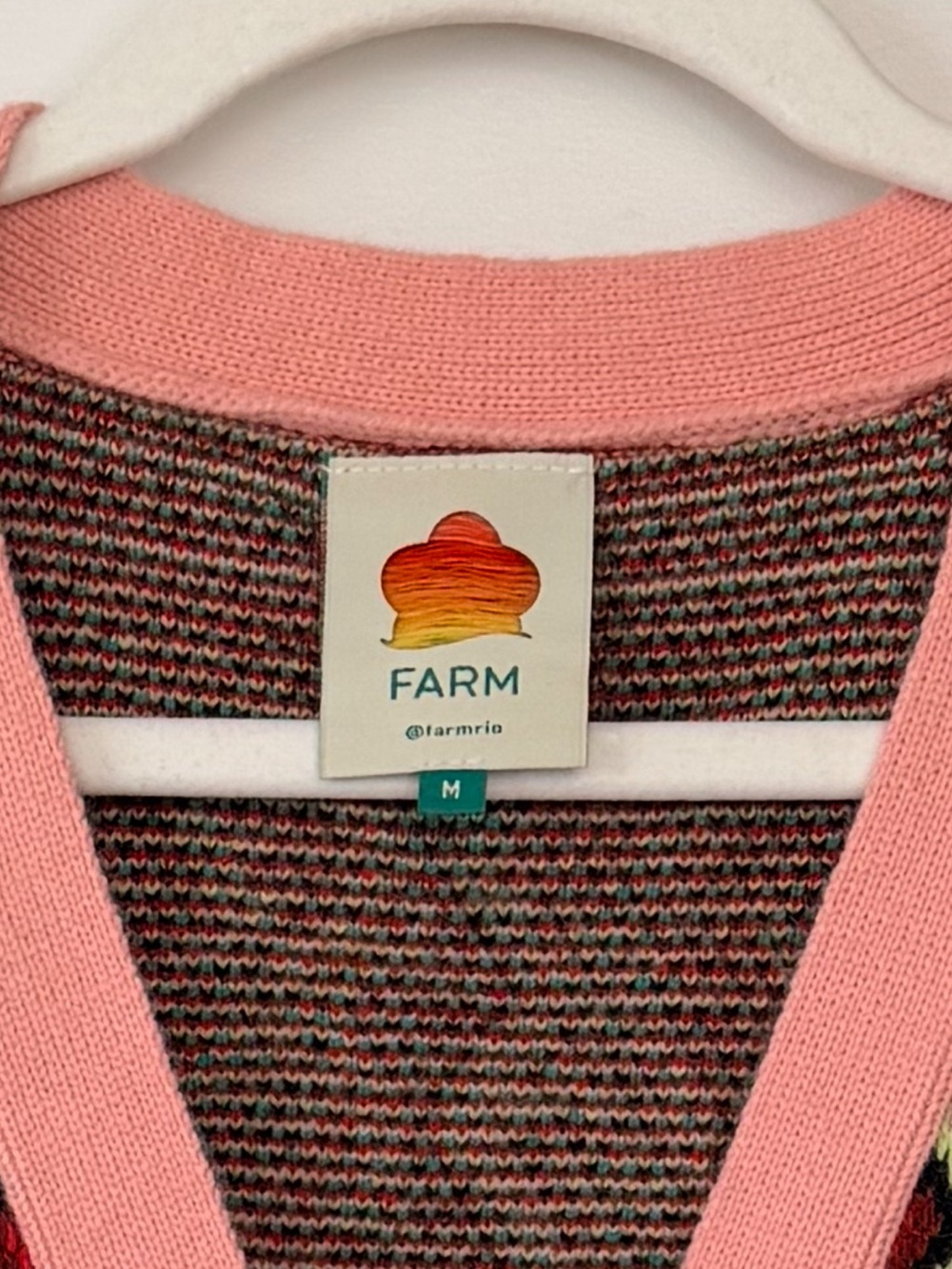 FARM Rio Pink Multi-Color Geometric Button Cardigan - Picture 3 of 4